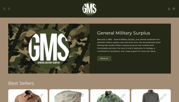 GMS Military Surplus website